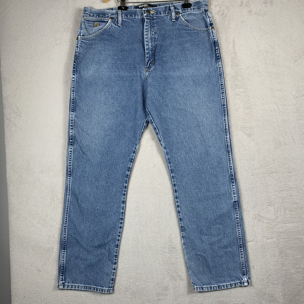 Wrangler George Strait Jeans Mens 36x32 Blue Medium Wash Straight Denim 13MGSHD